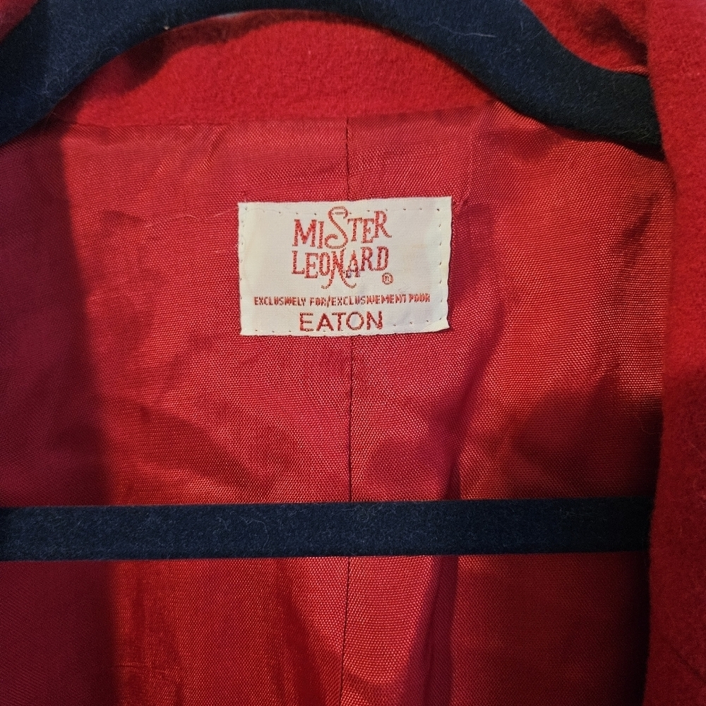 Vintage Wool & Cashmere Red Blazer By Mister Leonard - Picture 3 of 9